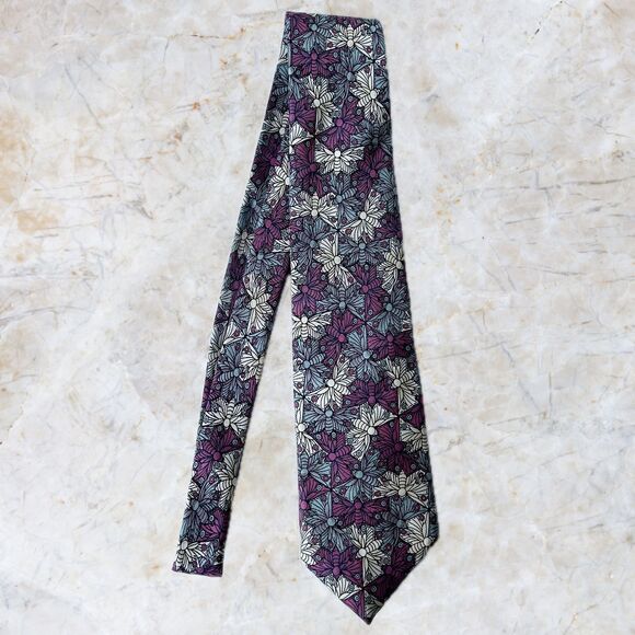 MC Escher Dragonfly Design The Boxelder Company Men's Silk Neck Tie - Picture 3 of 7